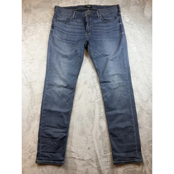 Paige Jeans Men's 38x33 Blue Dark Wash Croft Stretch Skinny Straight Denim - Picture 1 of 11